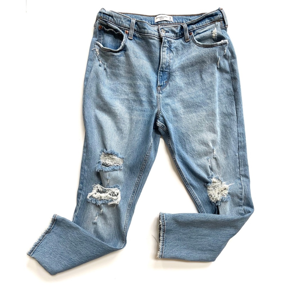 Abercrombie & Fitch distressed skinny high rise jeans